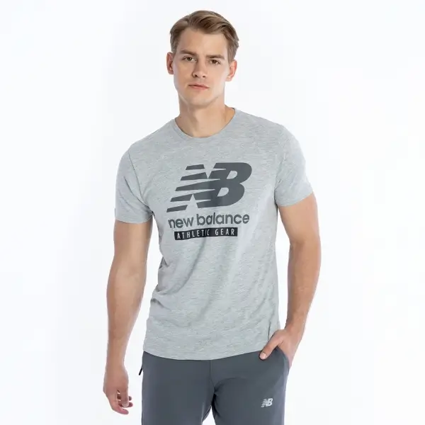 New Balance Lifestyle Gri Erkek Tişört MNT1205-GRY