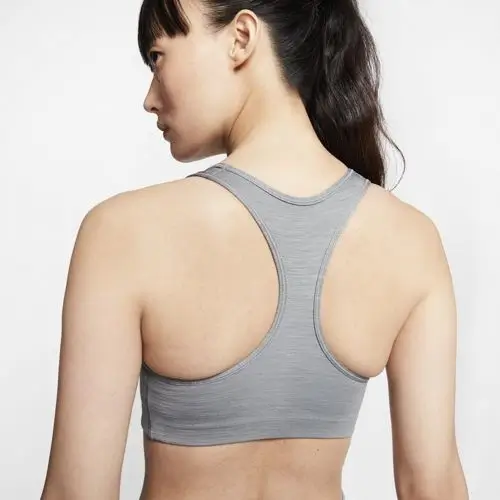 Nike Swoosh Medium-Support 1-Piece Pad Gri Kadın Bra -BV3636-084