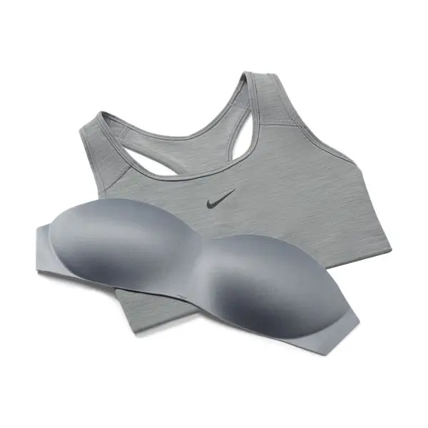 Nike Swoosh Medium-Support 1-Piece Pad Gri Kadın Bra -BV3636-084