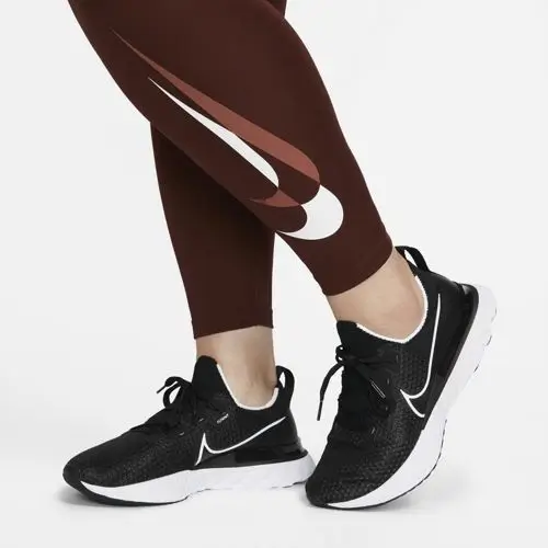 Nike Dri-FIT Swoosh Run Kahverengi Kadın Tayt - DD6835-273