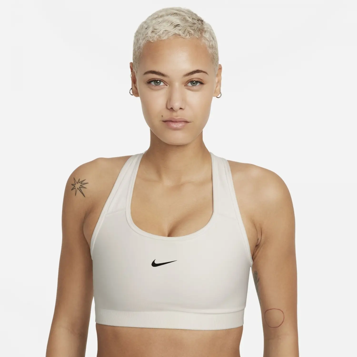 Nike Dri-Fit Swoosh Seamless Bej Kadın Bra - DD3540-121